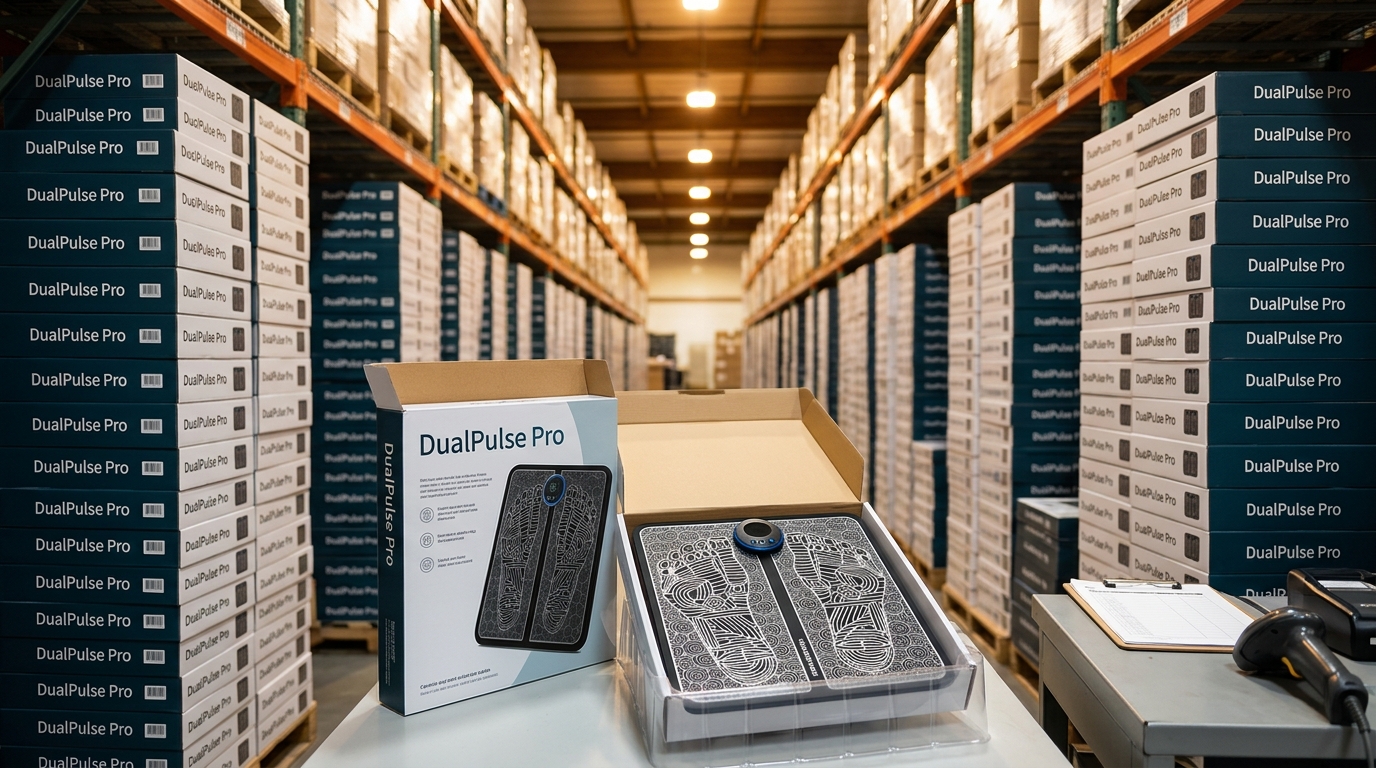מחסן ארגזים של DualPulse Pro עם קופסה פתוחה בקדמה